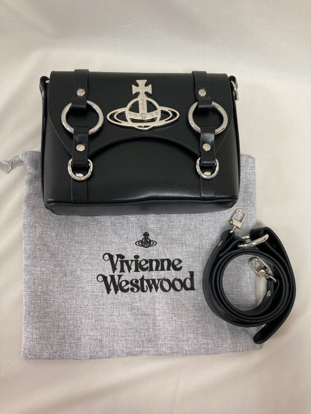 Vivienne Westwood Black Kim Messenger Bag